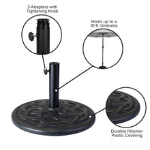 Load image into Gallery viewer, Universal Bronze Cement Patio Umbrella Base - 19.25" Diameter