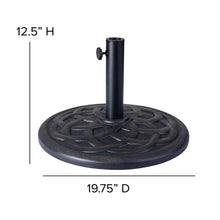 Load image into Gallery viewer, Universal Bronze Cement Patio Umbrella Base - 19.25" Diameter