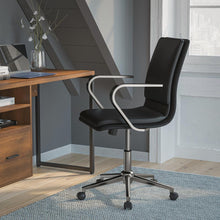 Load image into Gallery viewer, Mid-Back Executive Office Chair with Brushed Chrome Base and Arms, Black