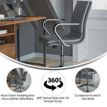 Load image into Gallery viewer, Mid-Back Designer Executive Office Chair with Brushed Chrome Base and Arms, Gray