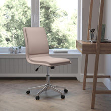 Load image into Gallery viewer, Mid-Back Armless Swivel Task Office Chair with and Adjustable Chrome Base, Taupe