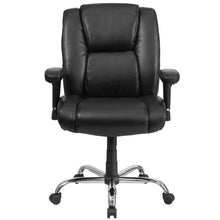 Load image into Gallery viewer, 400 lb. Rated Black Task Office Chair with Chrome Base and Adjustable Arms