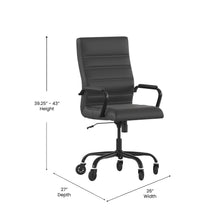 Load image into Gallery viewer, High Back Black Executive Swivel Office Chair with Black Frame, Arms,