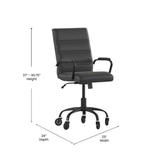 Load image into Gallery viewer, Mid-Back Black Executive Swivel Office Chair with Black Frame, Arms,