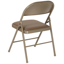 Load image into Gallery viewer, HERCULES Series Double Braced Beige Vinyl Folding Chair