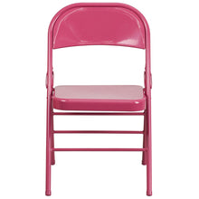Load image into Gallery viewer, HERCULES COLORBURST Series Shockingly Fuchsia Triple Braced & Double Hinged Metal Folding Chair