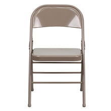 Load image into Gallery viewer, HERCULES Series Triple Braced & Double Hinged Beige Metal Folding Chair