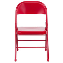 Load image into Gallery viewer, HERCULES Series Triple Braced & Double Hinged Red Metal Folding Chair