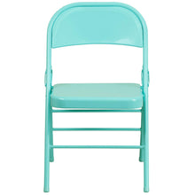 Load image into Gallery viewer, HERCULES COLORBURST Series Tantalizing Teal Triple Braced & Double Hinged Metal Folding Chair