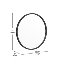 Load image into Gallery viewer, 20" Round Black Metal Framed Wall Mirror