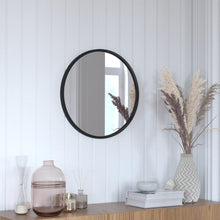Load image into Gallery viewer, 20" Round Black Metal Framed Wall Mirror