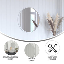 Load image into Gallery viewer, 20" Round Silver Metal Framed Wall Mirror