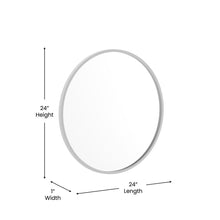 Load image into Gallery viewer, 24" Round Silver Metal Framed Wall Mirror
