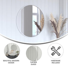 Load image into Gallery viewer, 24" Round Silver Metal Framed Wall Mirror
