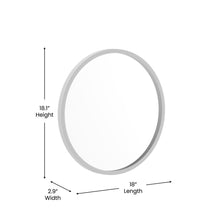 Load image into Gallery viewer, 16" Round Silver Metal Framed Wall Mirror