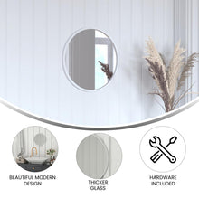 Load image into Gallery viewer, 16" Round Silver Metal Framed Wall Mirror
