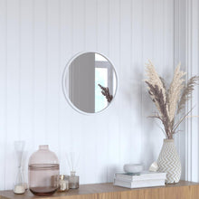 Load image into Gallery viewer, 16" Round Silver Metal Framed Wall Mirror