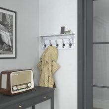 Load image into Gallery viewer, Wall Mounted 24 in Solid Pine Wood Storage Rack with Upper Shelf, Whitewashed