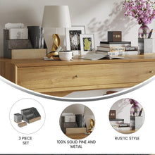 Load image into Gallery viewer, 3 Piece Galvanized Finish Metal and Wood Organizer Set
