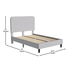 Load image into Gallery viewer, Light Grey Full Fabric Upholstered Platform Bed - Headboard with Rounded Edges