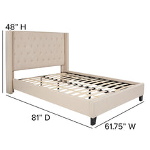 Load image into Gallery viewer, Full Size Tufted Upholstered Platform Bed in Beige Fabric