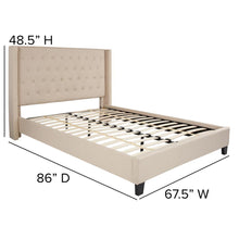 Load image into Gallery viewer, Queen Size Tufted Upholstered Platform Bed in Beige Fabric
