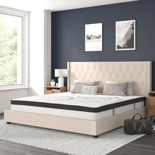 Load image into Gallery viewer, King Size Tufted Upholstered Platform Bed in Beige Fabric