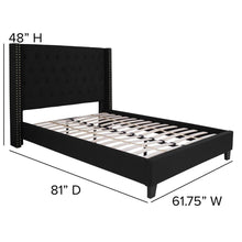 Load image into Gallery viewer, Full Size Tufted Upholstered Platform Bed in Black Fabric