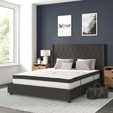 Load image into Gallery viewer, Queen Size Tufted Upholstered Platform Bed in Black Fabric