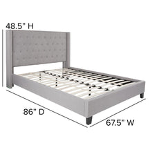 Load image into Gallery viewer, Queen Size Tufted Upholstered Platform Bed in Light Gray Fabric