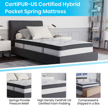 Load image into Gallery viewer, Twin Size Tufted Upholstered Platform Bed in Dark Gray Fabric