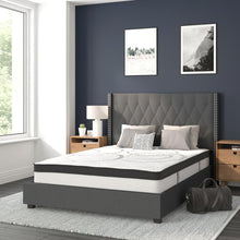 Load image into Gallery viewer, Full Size Tufted Upholstered Platform Bed in Dark Gray Fabric