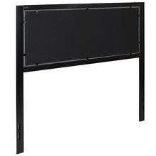 Load image into Gallery viewer, Metal Upholstered Full Size Headboard in Dark Gray Fabric
