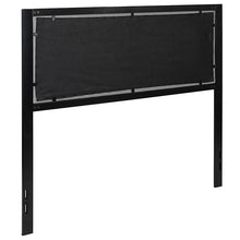 Load image into Gallery viewer, Metal Upholstered Full Size Headboard in Light Gray Fabric