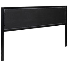 Load image into Gallery viewer, Metal Upholstered King Size Headboard in Dark Gray Fabric