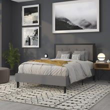 Load image into Gallery viewer, Contemporary Style Panel Upholstered Headboard with Classic Metal Framework
