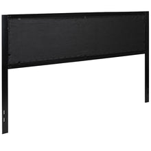 Load image into Gallery viewer, Metal Tufted Upholstered King Size Headboard in Black Fabric