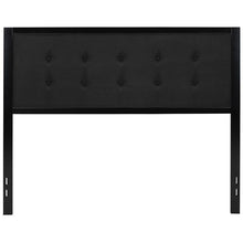 Load image into Gallery viewer, Metal Tufted Upholstered Queen Size Headboard in Black Fabric