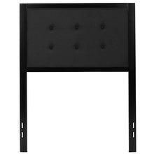 Load image into Gallery viewer, Metal Tufted Upholstered Twin Size Headboard in Black Fabric