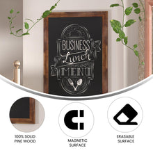 Load image into Gallery viewer, 24" x 36" Torched Wood Wall Mount Magnetic Chalkboard Sign