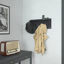Load image into Gallery viewer, Rustic 24" Wall Mount Storage Shelf with 5 Hanging Hooks