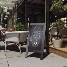 Load image into Gallery viewer, 40" x 20" Vintage Wooden A-Frame Magnetic Chalkboard Sign, Black