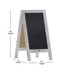 Load image into Gallery viewer, 40" x 20" Vintage Wooden A-Frame Magnetic Chalkboard Sign, Whitewashed