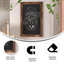 Load image into Gallery viewer, 20" x 30" Torched Wood Wall Mount Magnetic Chalkboard Sign