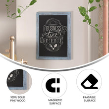Load image into Gallery viewer, 18" x 24" Blue Wall Mount Magnetic Chalkboard Sign