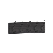Load image into Gallery viewer, Rustic 24" Wall Mount Storage Rack with 5 Hanging Hooks