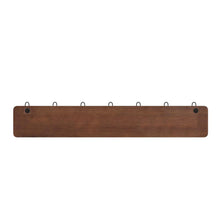 Load image into Gallery viewer, Rustic 34" Wall Mount Storage Rack with 7 Hanging Hooks