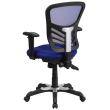 Load image into Gallery viewer, Mid-Back Blue Mesh Multifunction Executive Swivel Office Chair