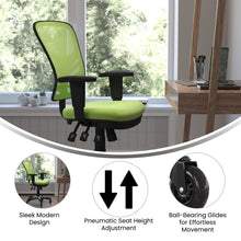 Load image into Gallery viewer, Mid-Back Green Mesh Multifunction Executive Swivel Office Chair