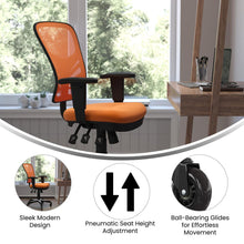 Load image into Gallery viewer, Mid-Back Orange Mesh Multifunction Executive Swivel Office Chair